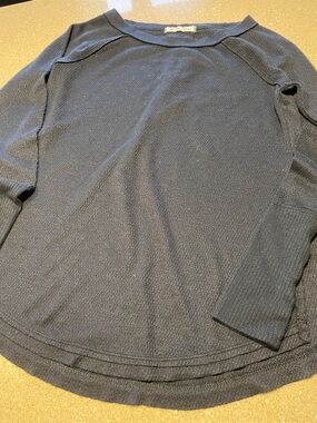 We The Free Dark Black Knit Long Sleeve Top